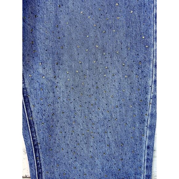 Rock & Roll Denim Cowgirl® 32x27 Straight Cropped High Rise Sequined Front NWT - Picture 4 of 16